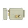Cerradura eléctrica con botón de salida, incluye llave, exterior, izqu