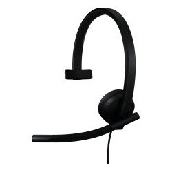 Auriculares Logitech H570E Cableado Sobre la cabeza Mono, Negro, Certificación Microsoft Teams, Monoaural, Supra-aural, 20Hz a 2