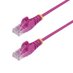 Cable de Red Ethernet CAT6 Delgado sin Enganches Rosa de 1.5m, Cable RJ45 Snagless Slim de 28AWG, Alambre de Cobre Puro, PoE 100