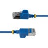 Cable Ethernet CAT6a Ultra Delgado de 1m Azul, Cable de Red Snagless RJ45 FTP con Alambre de Cobre Puro 34AWG, Probado con Canal