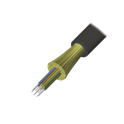 Cable de fibra óptica de 4 hilos, interior/exterior, tight buffer, no conductiva (dieléctrica), plenum, monomodo os2, 1 metro