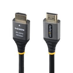 Cable HDMI 2.1 Certificado de Ultra Alta Velocidad de 0.3m, 8K 60Hz, 4K 120Hz, Cable HDMI 2.1 con HDR10+ eARC, 48Gbps, Cable HDM