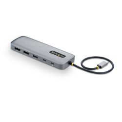 Adaptador Multipuertos USB-C a DP de Dos Pantallas, Mini Dock Tipo C 10 en 1 DisplayPort, PD de Carga de 100W, 2x 4K 60Hz, Hub d