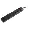 Multiconector con supresor de picos y filtro EMI/RFI de 7 conectores NEMA 5-15R y protección para RJ11 y coaxial de 1500 j