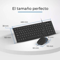 Kit Teclado y Mouse CREATOR COMPACT MK235 Teclado y Mouse alámbrico, Conexión USB-A, Teclas de Bajo Perfil, Mouse 1200DPI, Color