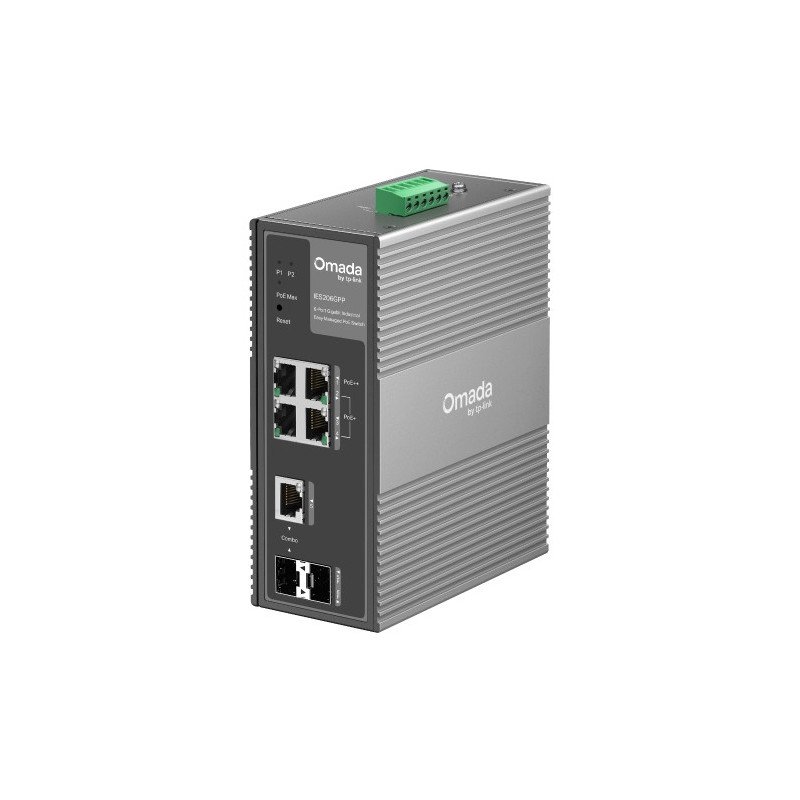 Switch TP-LINK IES206GPP, Gris, 6 puertos