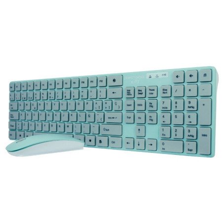 Kit teclado y mouse Perfect Choice PC-201243 - turquesa, 10 m, 800, 1000, 1600 DPI