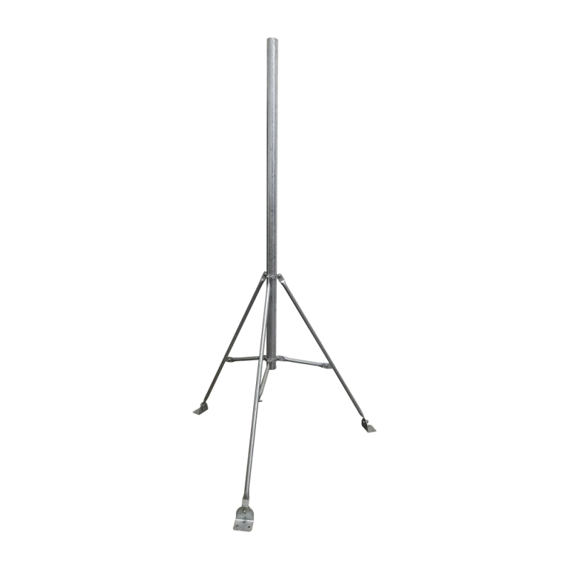 Mástil de 2 x 1.5 metros con Tripie para Instalación en losa. Acero Galvanizado en Caliente.