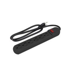 Supresor de picos barra Sanelec, 6 contactos aterrizados, 110 joules