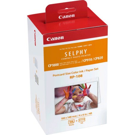 Kit de papel y tinta de color Canon RP-108 para Selphy CP 1200