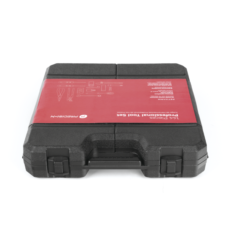 Juego de herramientas con 144 piezas totales. Pulgadas + milimétricas. Presentación maletín.