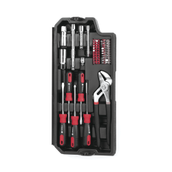 Juego de herramientas con 144 piezas totales. Pulgadas + milimétricas. Presentación maletín.