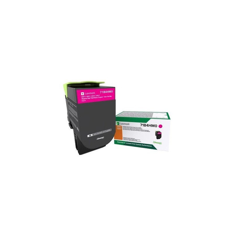 Tóner magenta Lexmark alto rendimiento para CX417DE, CS417DN, 3,500 para hasta 5% de cobertura.