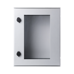 Gabinete de poliéster IP65 puerta transparente, uso en intemperie (400 x 500 x 200 mm) con placa trasera interior de plástico (i