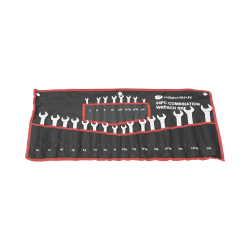 Juego de 24 llaves combinadas métricas e inglesas con estuche.