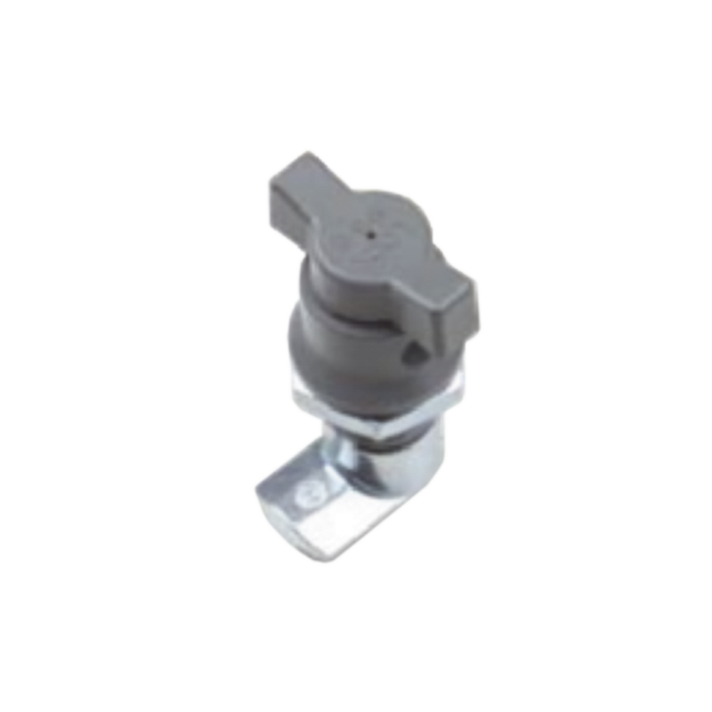 Cerradura de medio giro para gabinetes línea PST (acero). Cuenta con opción para instalar candado (no incluido).