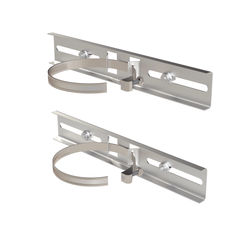Montaje galvanizado para poste universal para gabinetes de ancho hasta 30 cm.
