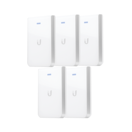 Paquete de 5 Access point unifi doble banda mimo 2x2 de pared para habitaciones de hotel.