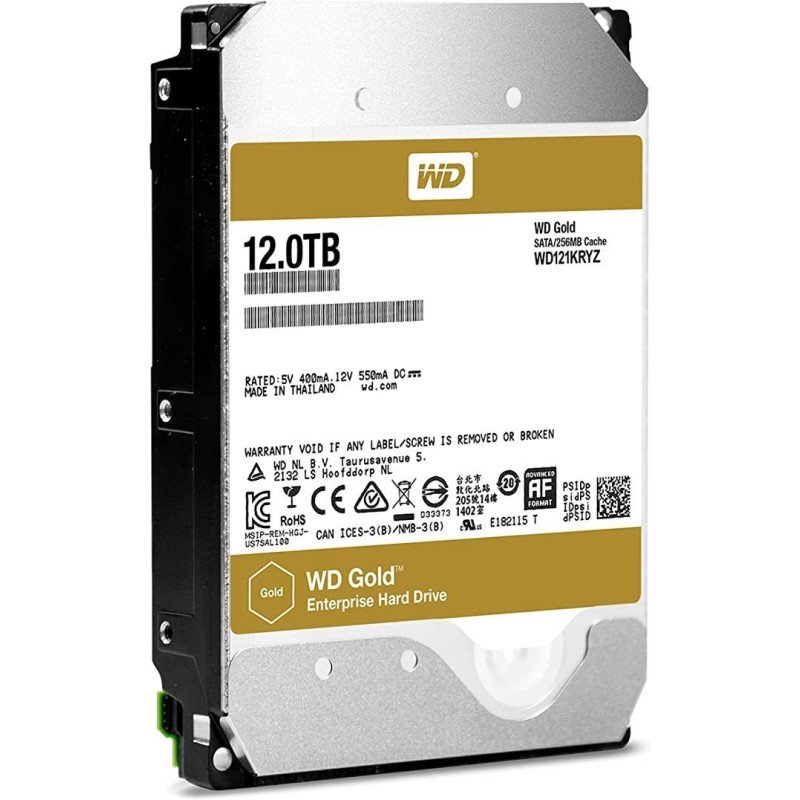 Disco duro interno WD Gold 3.5 12TB SATA3 6GB/s 256MB 7200rpm 24x7 hotplug para nas/NVR/server/datacenter Disco duro interno WD Gold 3.5 12TB SATA3 6GB/s 256MB 7200rpm 24x7 hotplug para nas/NVR/server/datacenter