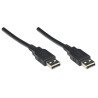 Cable USB 2.0 Manhattan A-A 1.8 m negro.