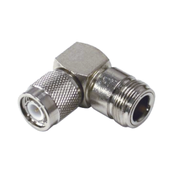 Adaptador en ángulo recto de conector tnc macho a n hembra, níquel, or