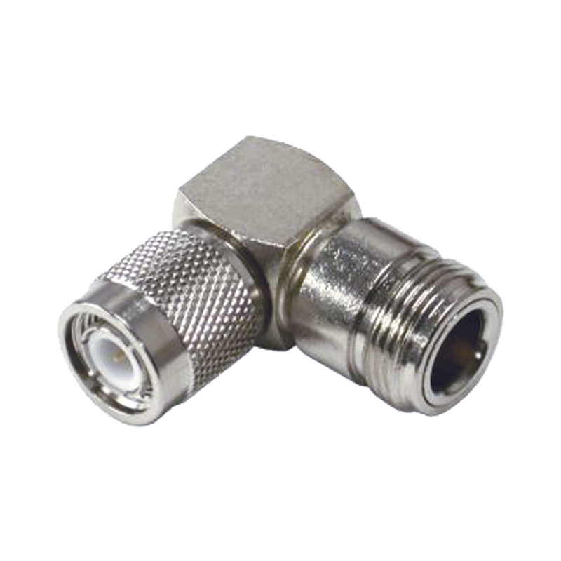 Adaptador en ángulo recto de conector tnc macho a n hembra, níquel, or