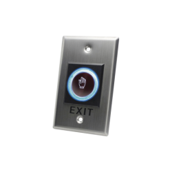 Botón de salida sin contacto, sensor IR, iluminado, Normalmente abierto y cerrado, Distancia ajustable de detección