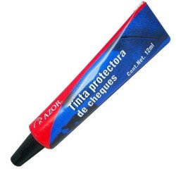 Tinta Protectora de Cheques-/azul tinta para foleador 12ml 