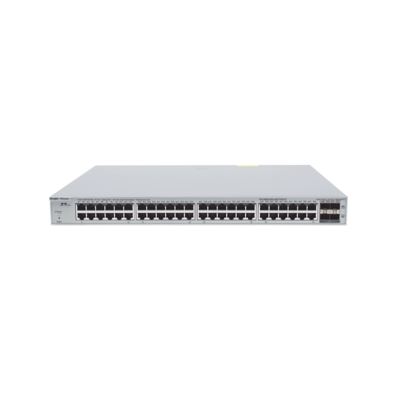 Switch administrable PoE con 48 puertos gigabit PoE 802.3af, at + 4 SFP+ para fibra 10GB, gestión gratuita desde la nube, 370w