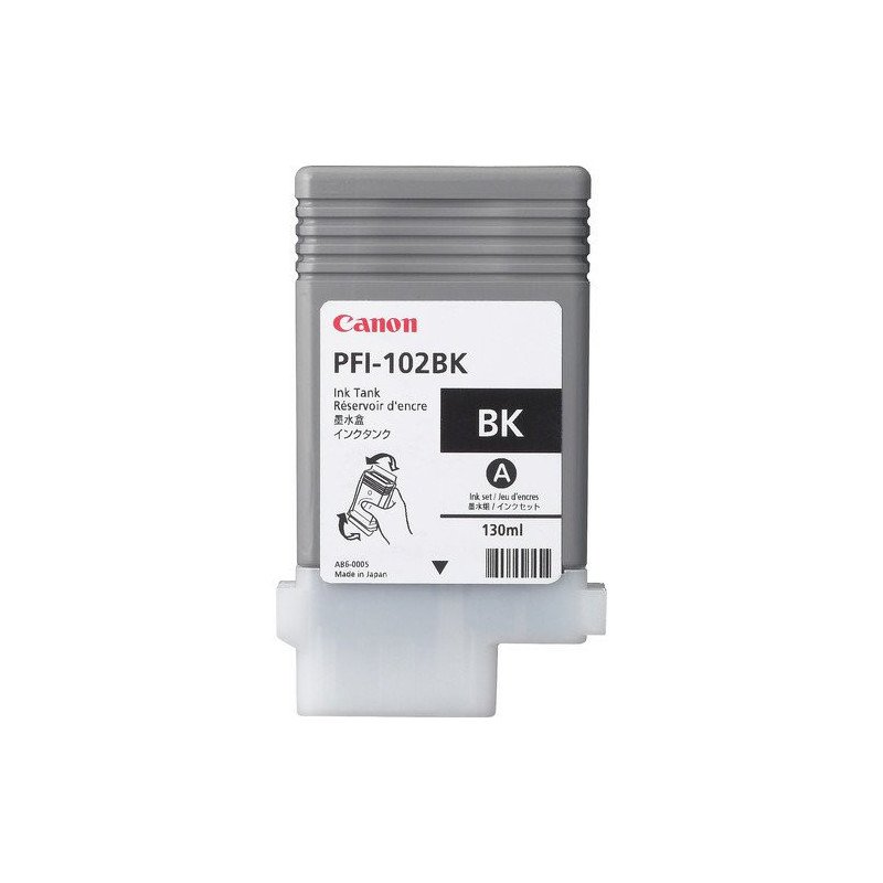 Tanque de tinta Canon para Imageprograf PFI-102BK negro 130ml (solo IPF605/510/6"50/6"55/710/750/720/ Tanque de tinta Canon para Imageprograf PFI-102BK negro 130ml (solo IPF605/510/6"50/6"55/710/750/720/