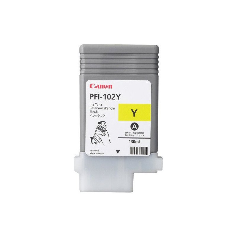 Tanque de tinta Canon para Imageprograf PFI-102Y yellow 130ml (solo IPf605/510/650/655/710/750/720/ Tanque de tinta Canon para Imageprograf PFI-102Y yellow 130ml (solo IPf605/510/650/655/710/750/720/