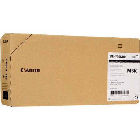 Tanque de tinta Canon negra mate PFI-707mbk 700ml imageprograf 830, 840, 850