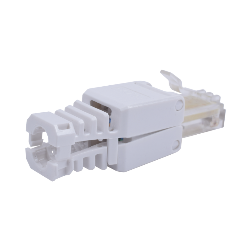 Conector RJ45 para cable UTP cat5e sin uso de herramientas