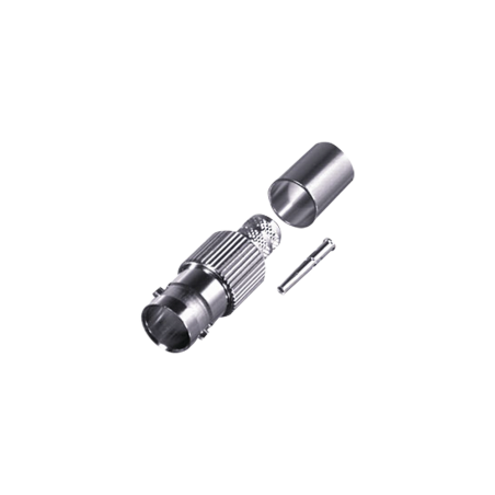 Conector BNC hembra de anillo para RG-6/u, 75 ohm ni/au/teflón.