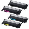 Tóner Samsung (SU367A), para impresoras SL-C430W, SL-C480W. Paquete con cada color (Negro, cian, magenta, amarillo)