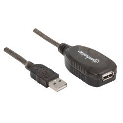 Cable de extensión activa Manhattan USB de alta velocidad 2.0 a macho/