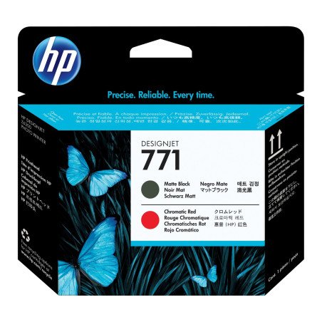 Cabezal de impresión HP DesignJet 771, negro mate, rojo cromático