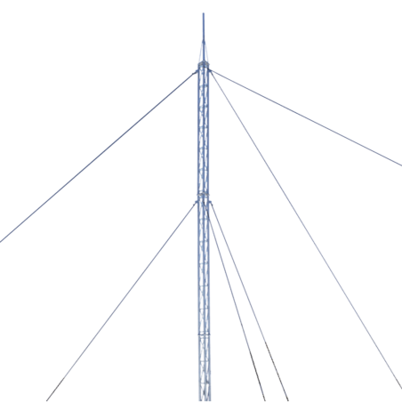 Kit de torre arriostrada de techo de 6 m con tramo STZ30 galvanizado electrolítico.