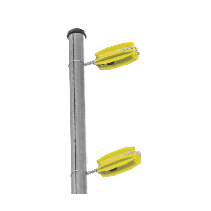 Aislador de color amarillo para postes de esquina de alta resistencia con anti uv de uso en cercos eléctricos