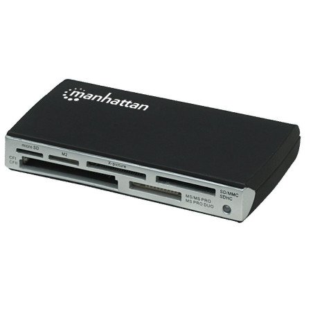 Lector de memorias Manhattan 60 en 1 USB 2.0 negro