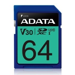 Memoria SD Adata SDXC UHS-I U3 - 64 GB, 100 MB/s, 60 MB/s, Azul, Clase 10