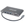 Docking USB-c Manhattan a HDMI mini DP o VGA tres puertos USB 3.0