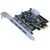 Tarjeta USB Manhattan v3 PCI express 4 puertos estándar-bracket