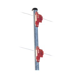 Aislador de paso color rojo reforzado para cercos eléctricos, resisten