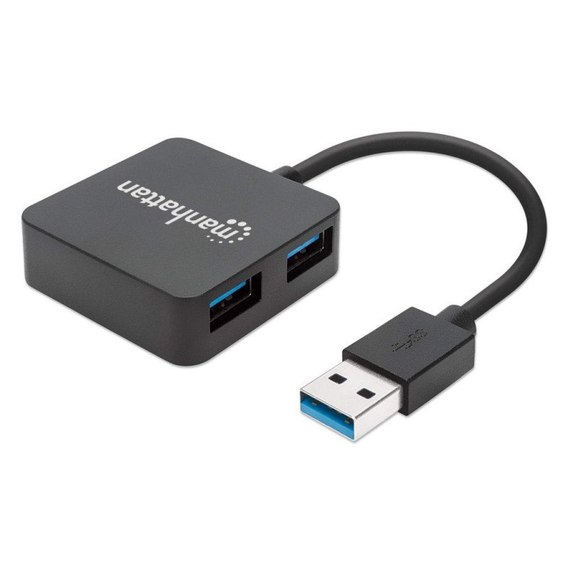 Hub USB 3.0 Manhattan 4 puertos, sin adaptador de energía