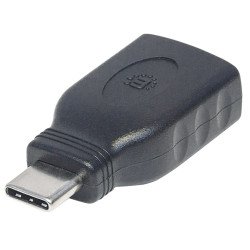 Adaptador USB-c Manhattan cm-ah v3.1 negro