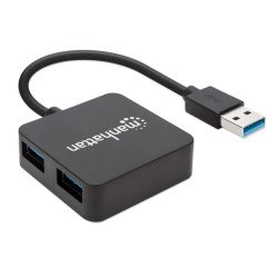 Hub USB 3.0 Manhattan 4 puertos, sin adaptador de energía