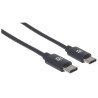 Cable USB-c, cm-cm 3.0m v2, negro Manhattan