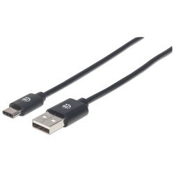 Cable USB-c am-cm 3.0m v2 negro Manhattan