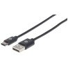 Cable USB-c am-cm 3.0m v2 negro Manhattan